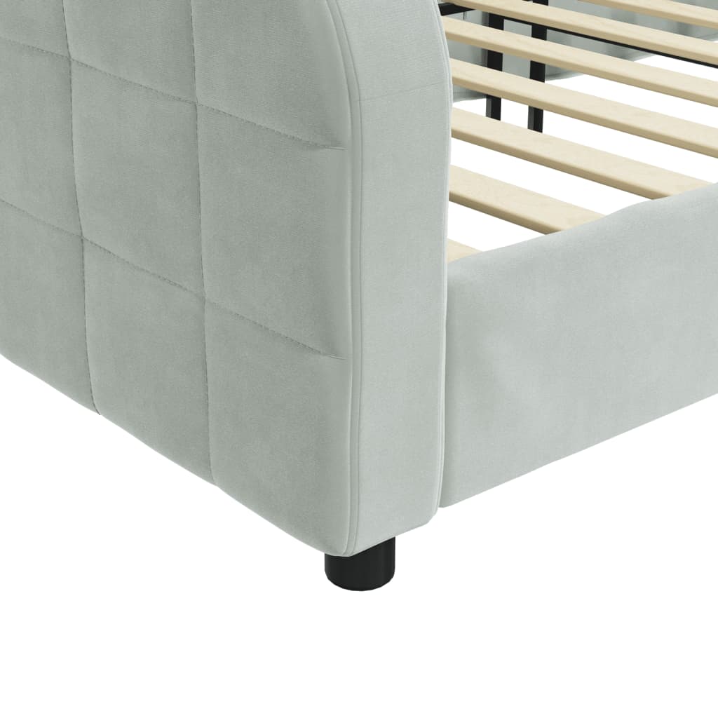 Lit de repos sans matelas gris clair 90x190 cm velours - XIOS