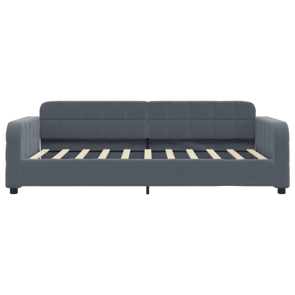 Lit de repos gris foncé 90x190 cm velours - XIOS