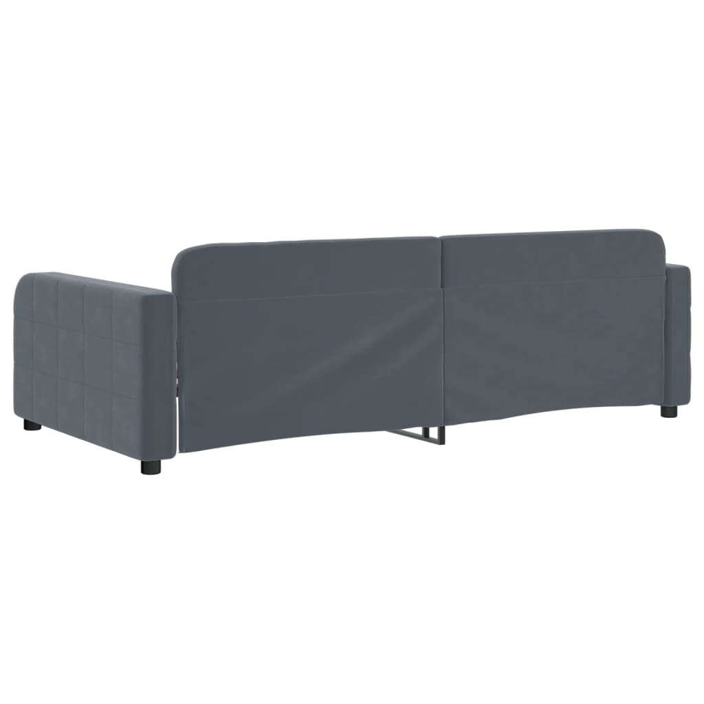 Lit de repos gris foncé 90x190 cm velours - XIOS