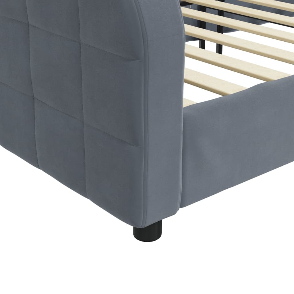 Lit de repos gris foncé 90x190 cm velours - XIOS