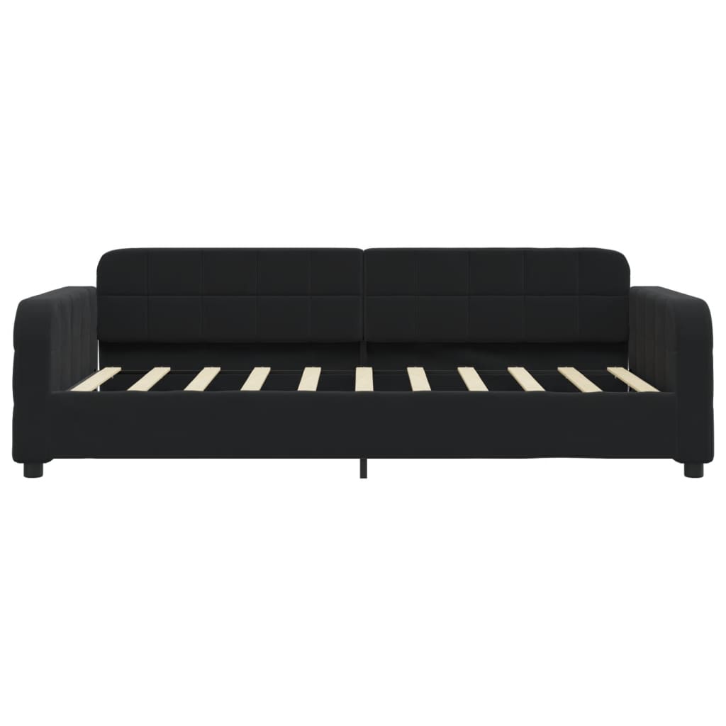 Lit de repos sans matelas noir 90x190 cm velours - XIOS