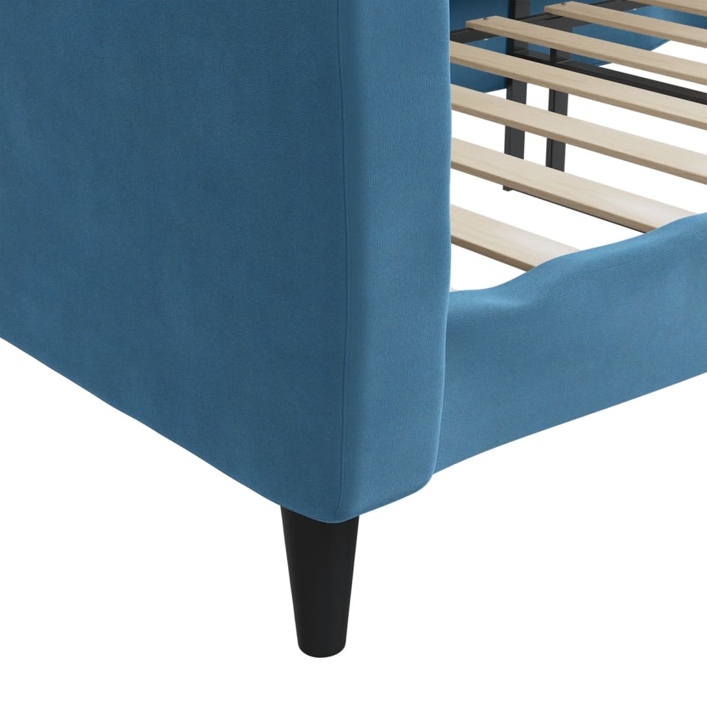 Lit de repos sans matelas bleu 80x200 cm velours - XIOS