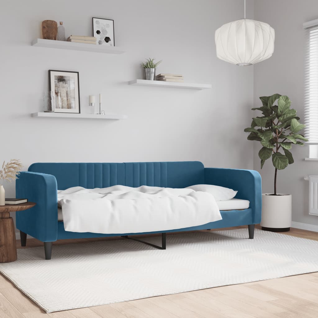 Lit de repos sans matelas bleu 80x200 cm velours - XIOS