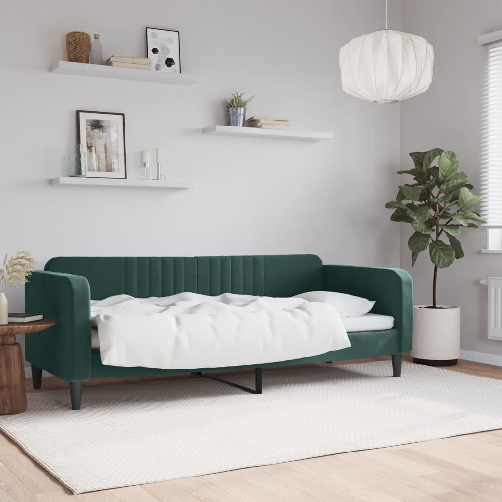 Lit de repos sans matelas vert foncé 80x200 cm velours - XIOS