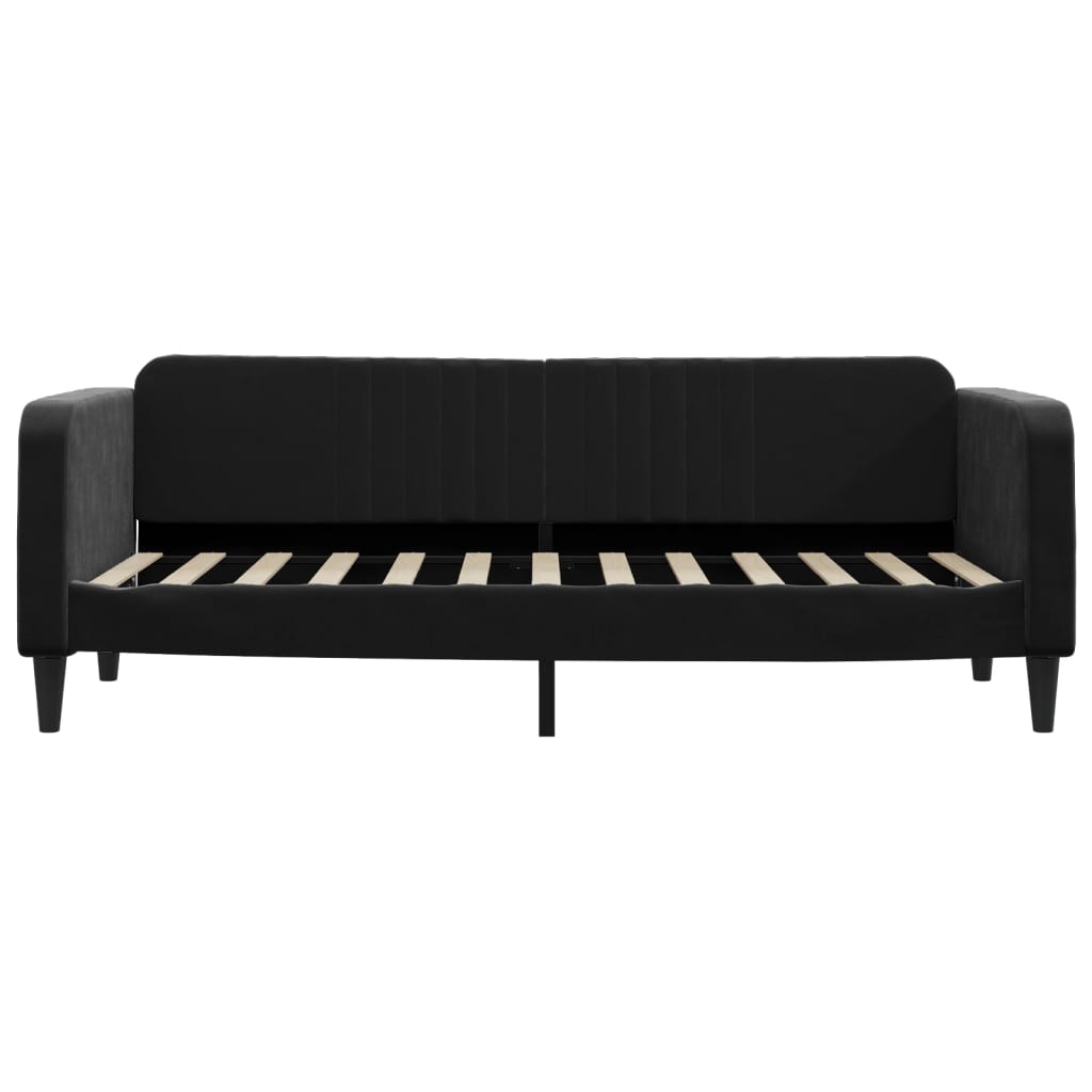 Lit de repos sans matelas noir 80x200 cm velours - XIOS