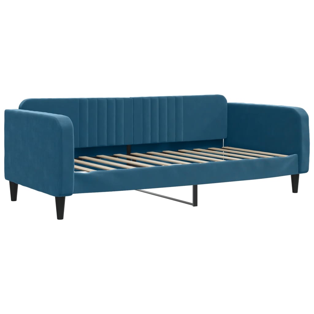 Lit de repos sans matelas bleu 90x200 cm velours - XIOS