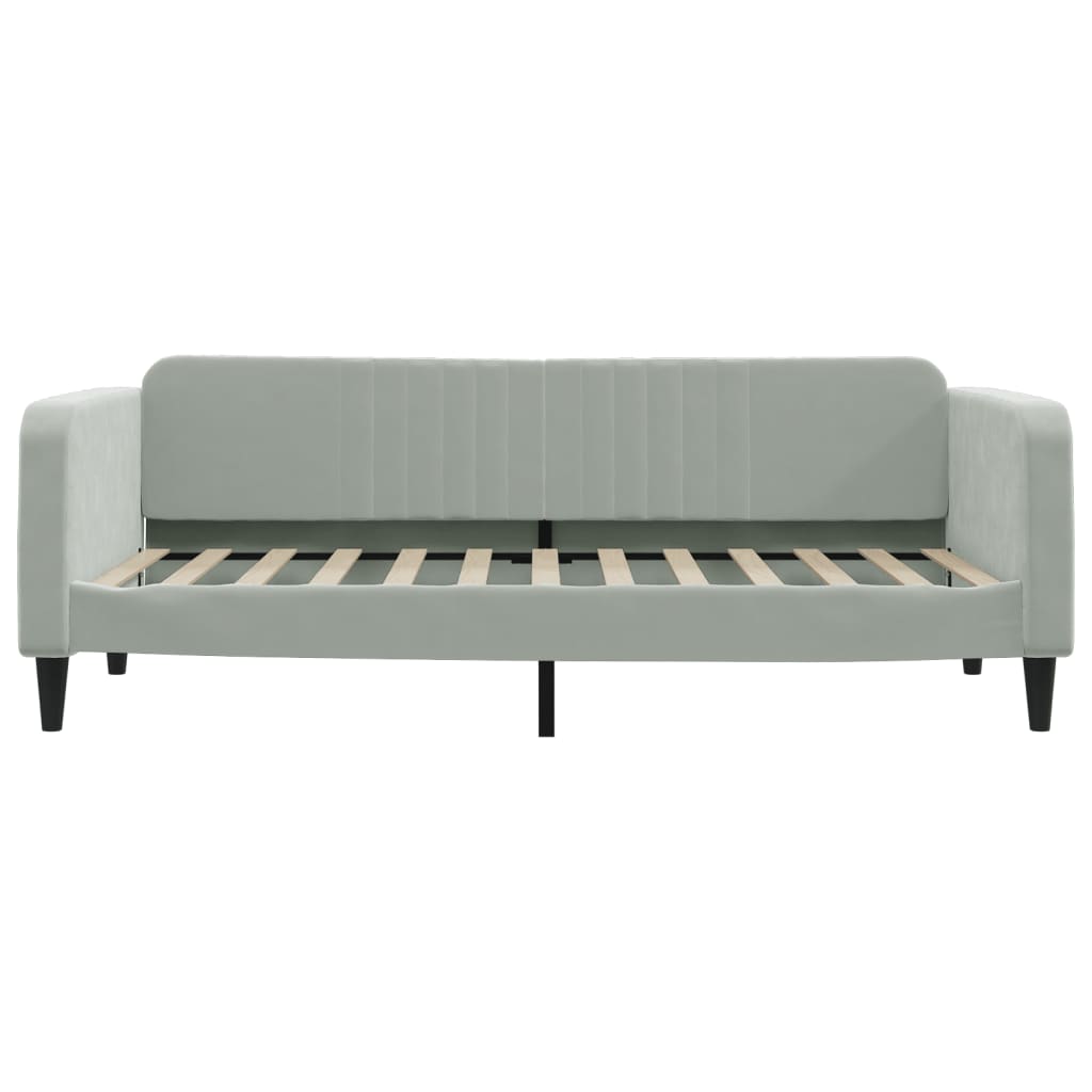 Lit de repos sans matelas gris clair 90x200 cm velours - XIOS