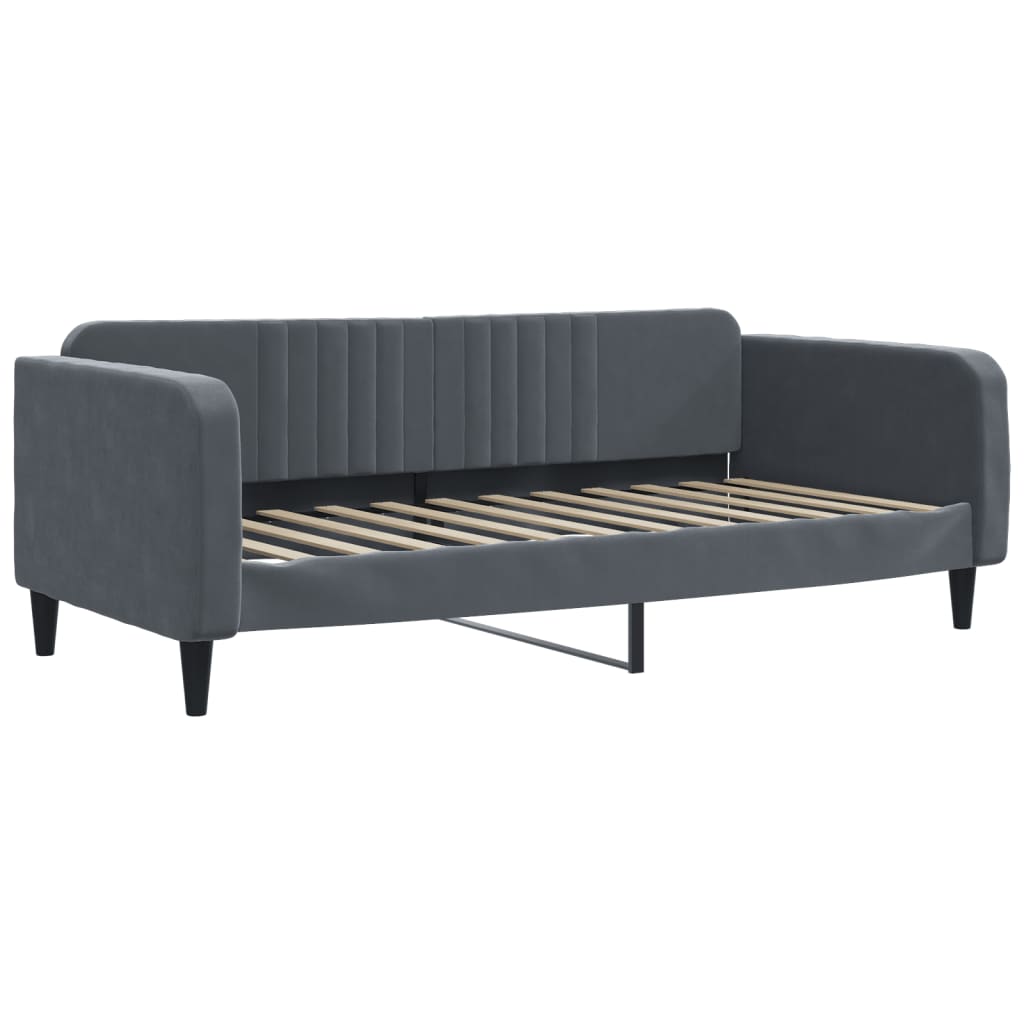 Lit de repos sans matelas gris foncé 90x200 cm velours - XIOS