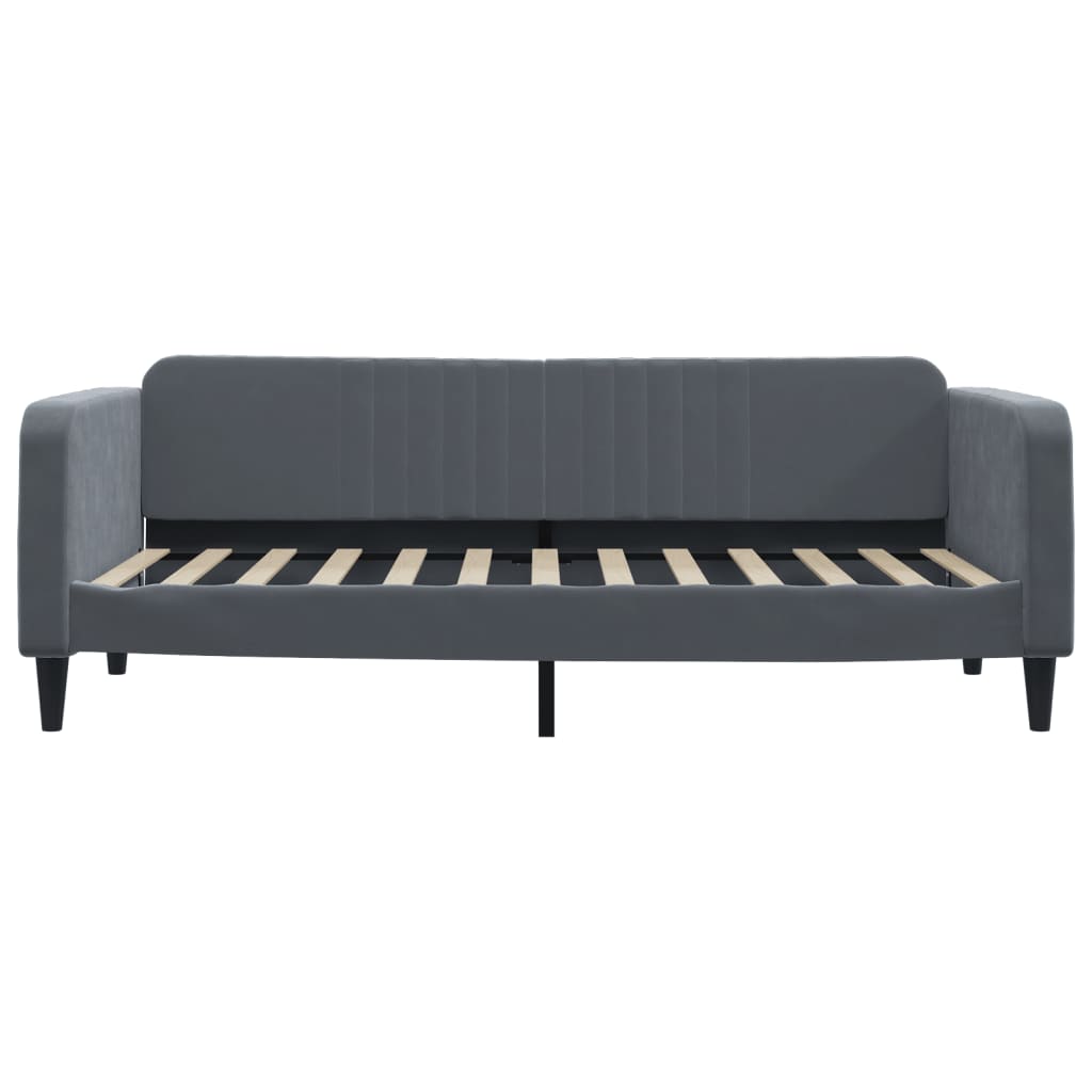 Lit de repos sans matelas gris foncé 90x200 cm velours - XIOS