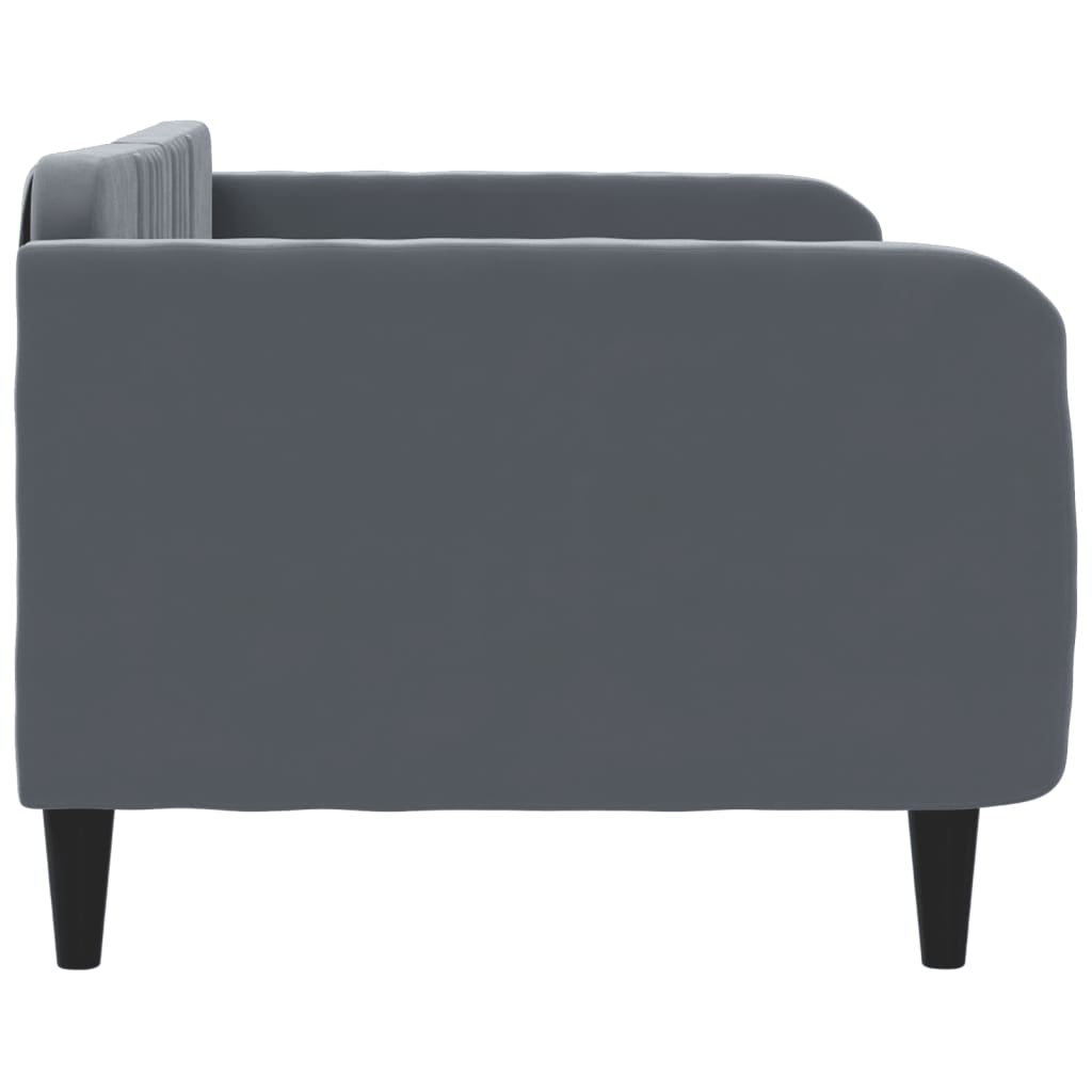 Lit de repos sans matelas gris foncé 90x200 cm velours - XIOS