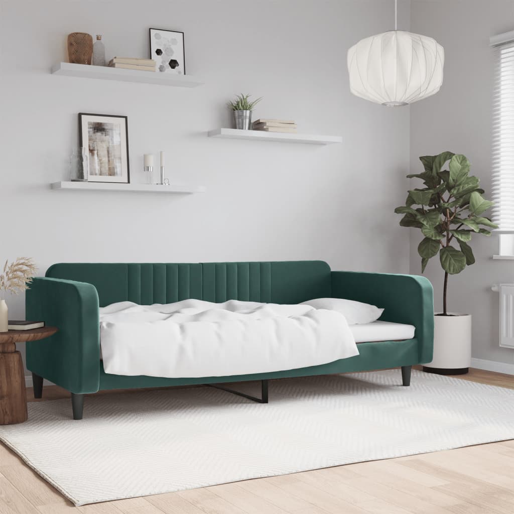 Lit de repos sans matelas vert foncé 90x200 cm velours - XIOS