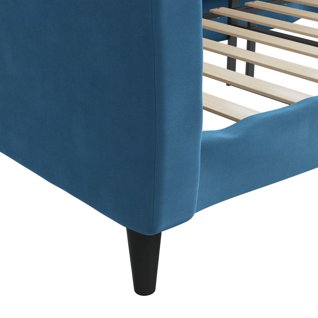 Lit de repos sans matelas bleu 100x200 cm velours - XIOS