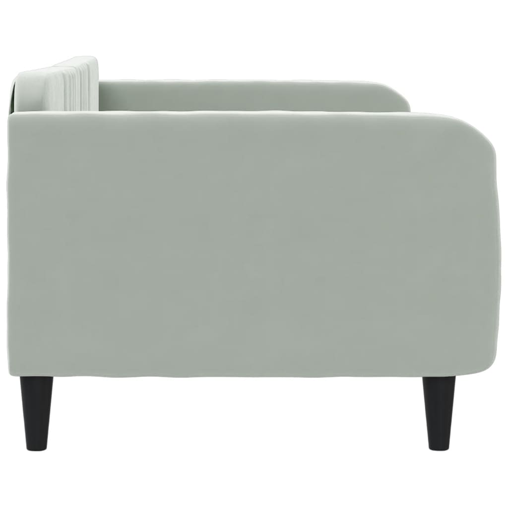 Lit de repos sans matelas gris clair 100x200 cm velours - XIOS