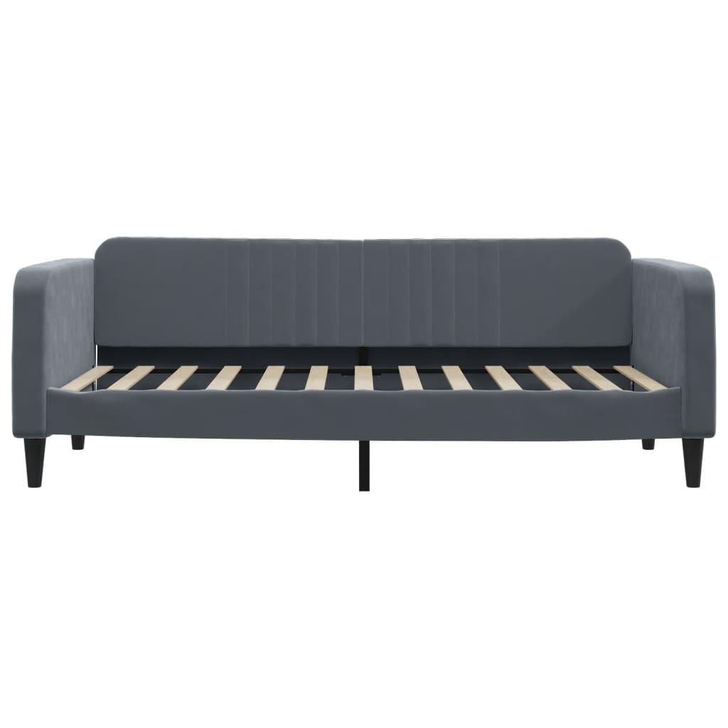 Lit de repos sans matelas gris foncé 100x200 cm velours - XIOS
