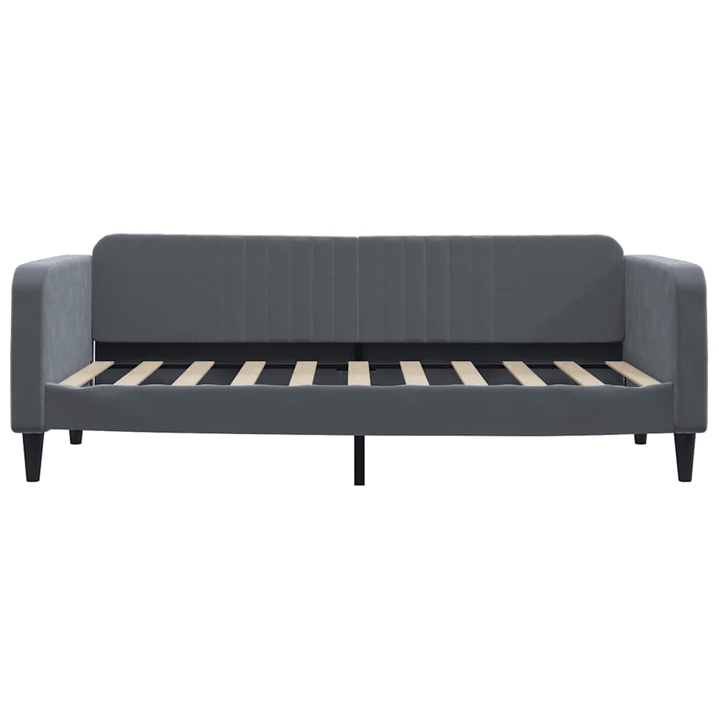 Lit de repos gris foncé 90x190 cm velours - XIOS