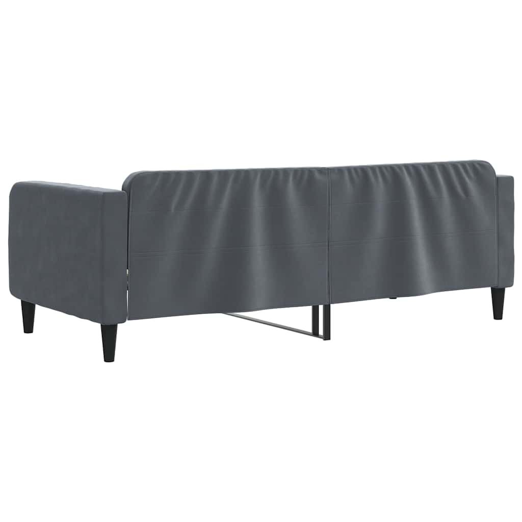Lit de repos gris foncé 90x190 cm velours - XIOS