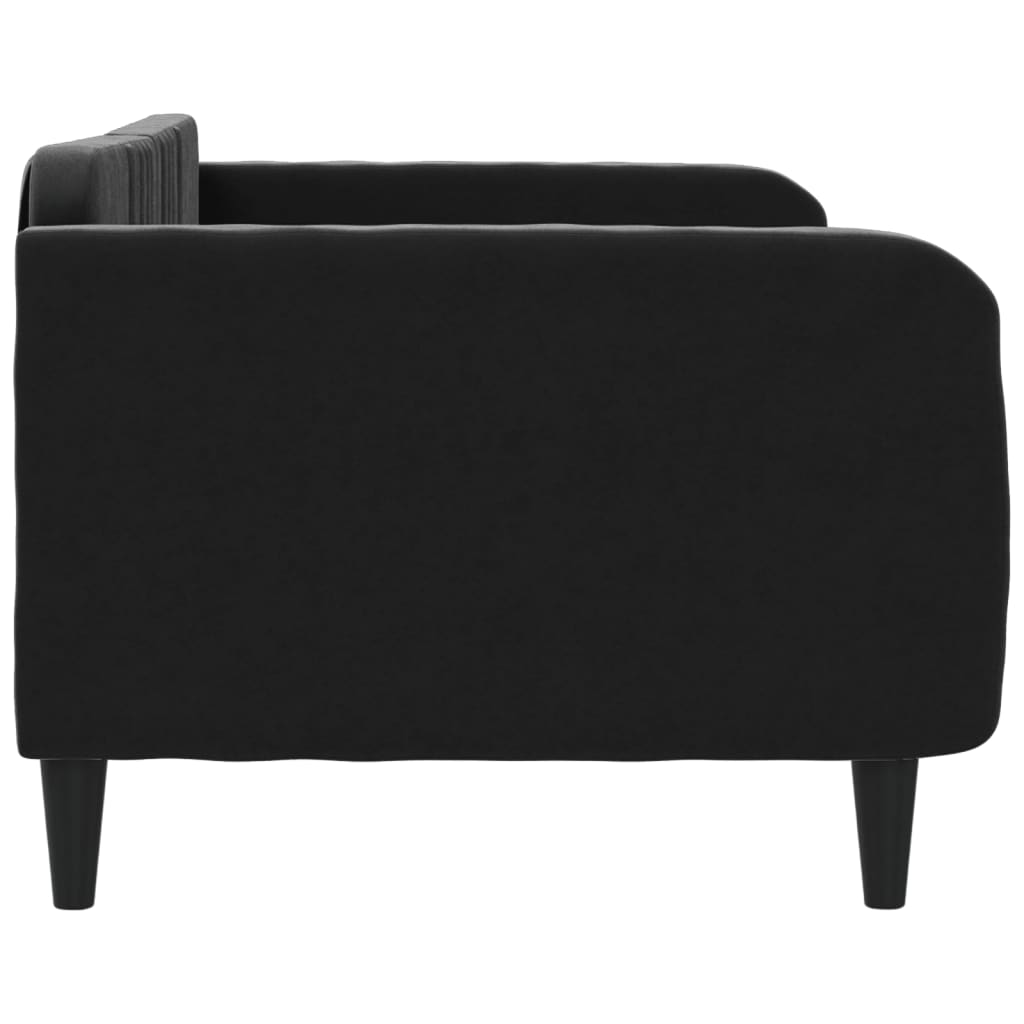 Lit de repos sans matelas noir 90x190 cm velours - XIOS