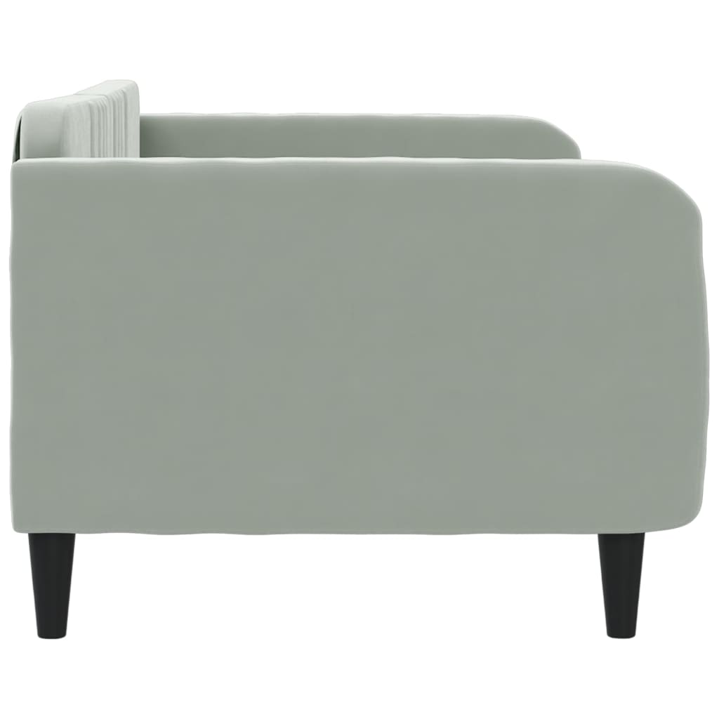 Lit de jour gris clair 100x190 cm velours - XIOS