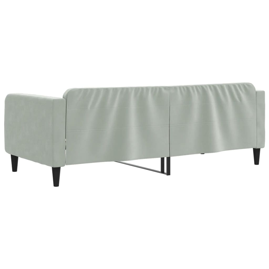 Lit de jour gris clair 100x190 cm velours - XIOS