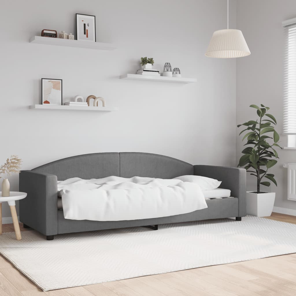 Lit de repos sans matelas gris foncé 80x200 cm tissu - XIOS