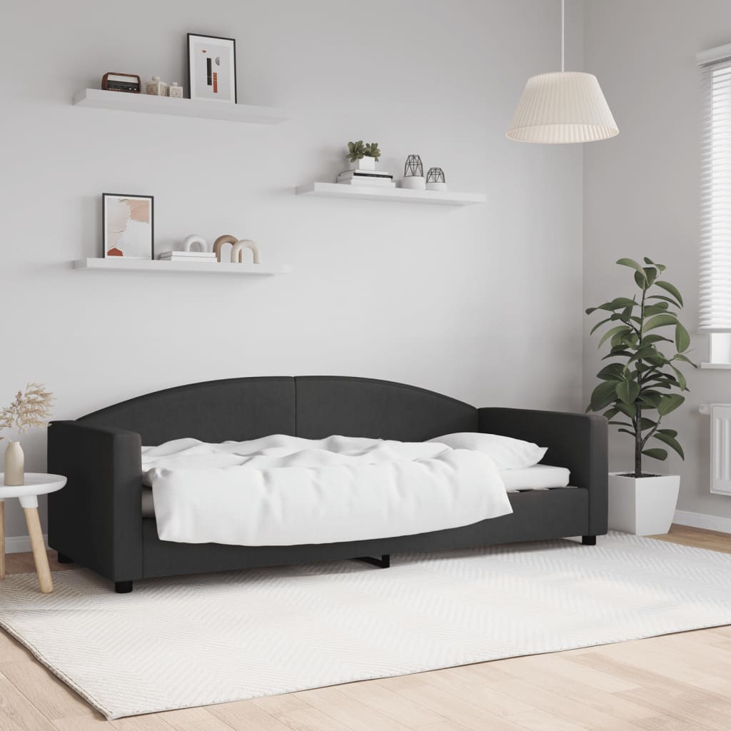 Lit de repos sans matelas noir 80x200 cm tissu - XIOS