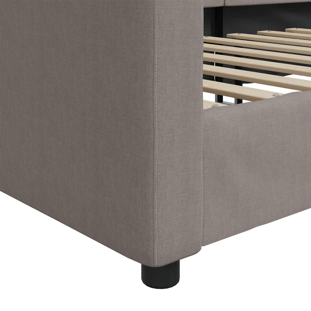 Lit de repos sans matelas taupe 80x200 cm tissu - XIOS