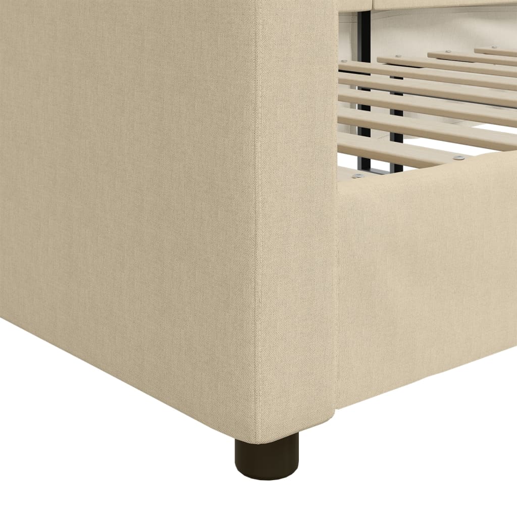 Lit de repos sans matelas crème 80x200 cm tissu - XIOS