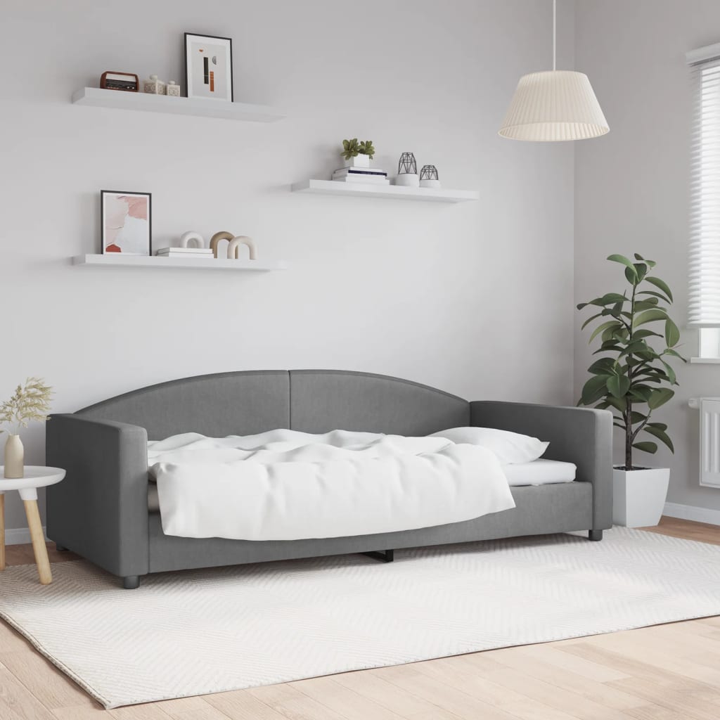Lit de repos sans matelas gris foncé 90x200 cm tissu - XIOS