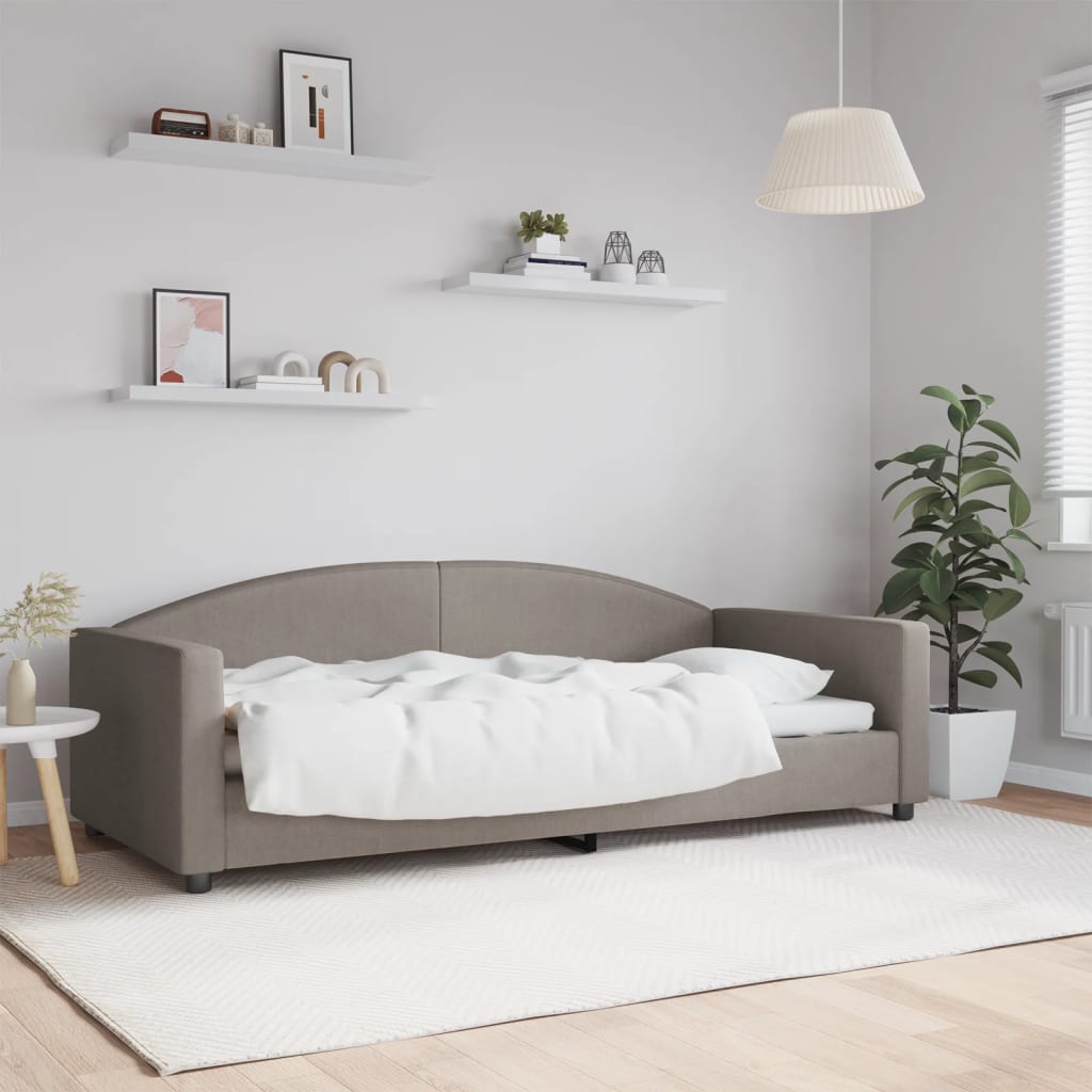 Lit de repos sans matelas taupe 90x200 cm tissu - XIOS