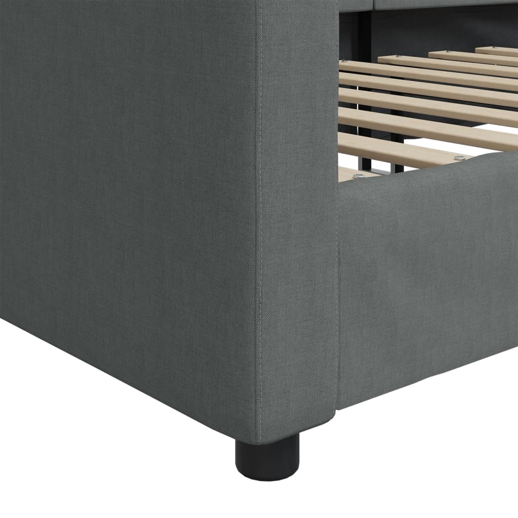 Lit de repos gris foncé 100x200 cm tissu - XIOS