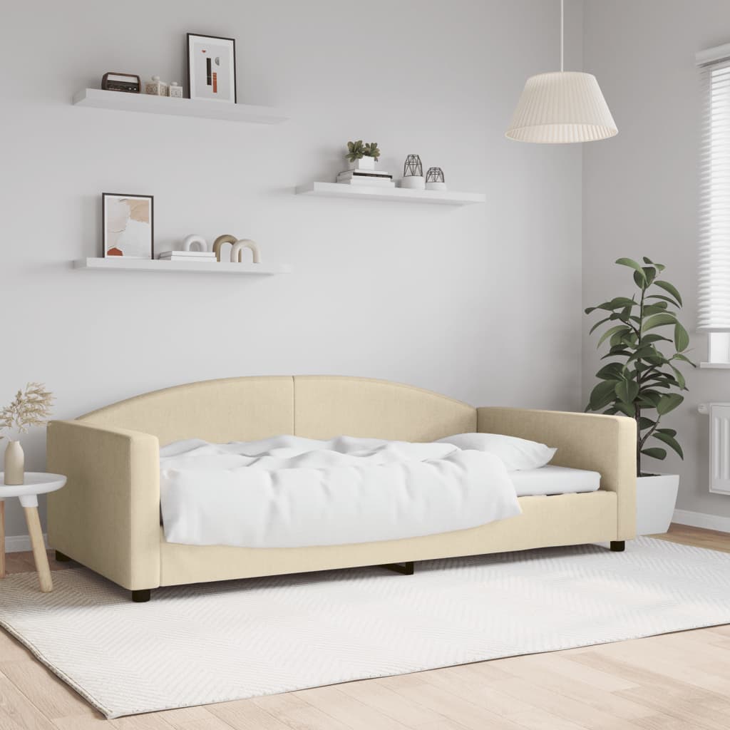 Lit de repos crème 100x200 cm tissu - XIOS