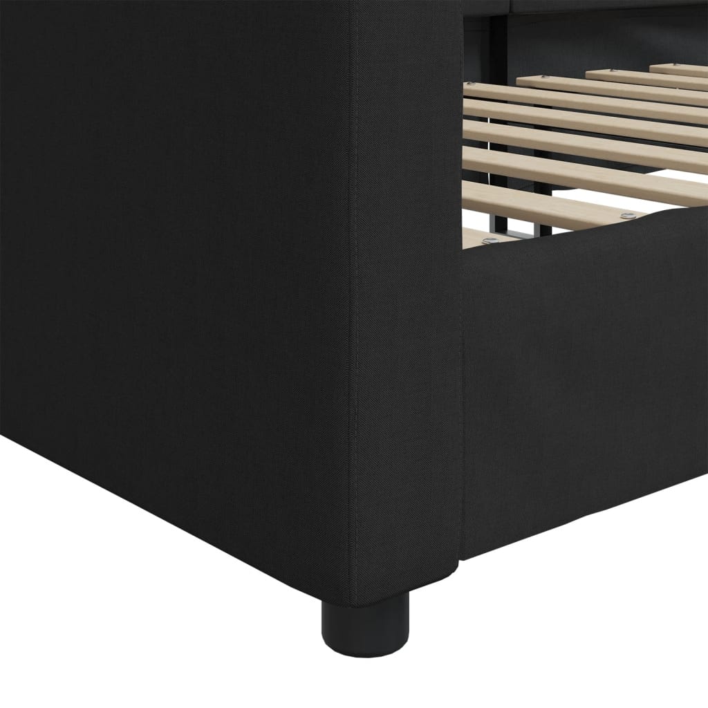 Lit de repos sans matelas noir 90x190 cm tissu - XIOS