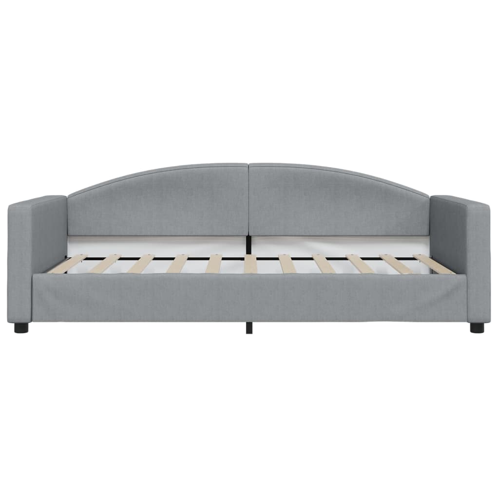 Lit de jour gris clair 100x190 cm tissu - XIOS