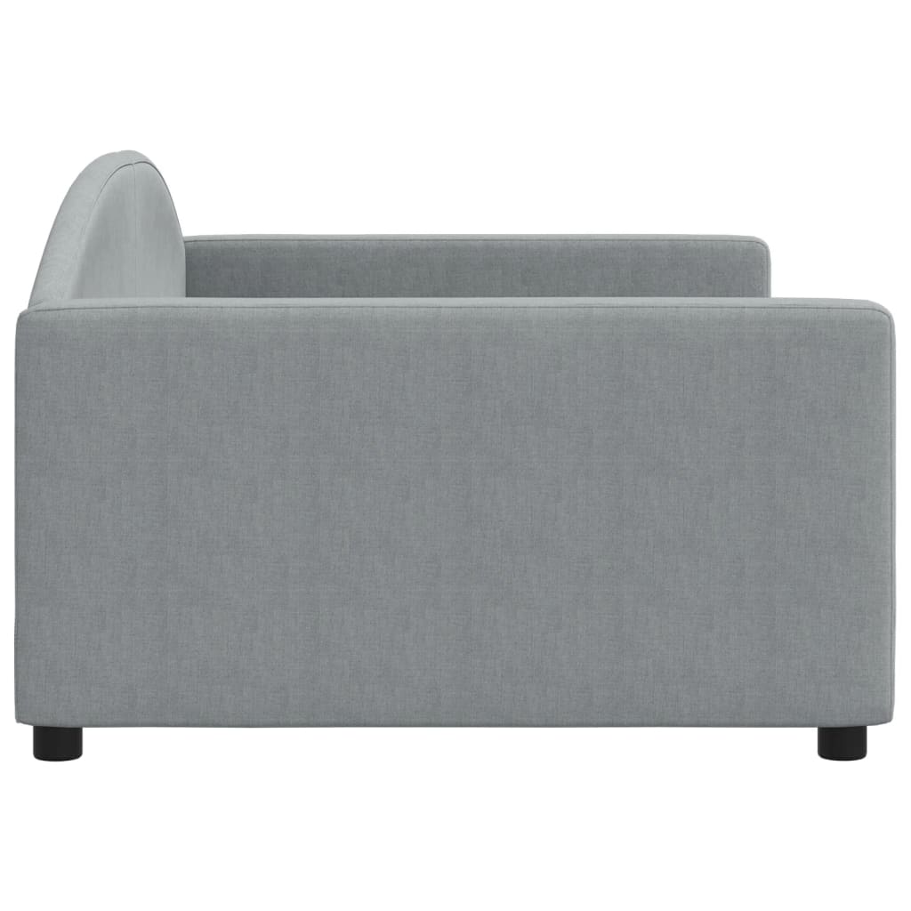 Lit de jour gris clair 100x190 cm tissu - XIOS