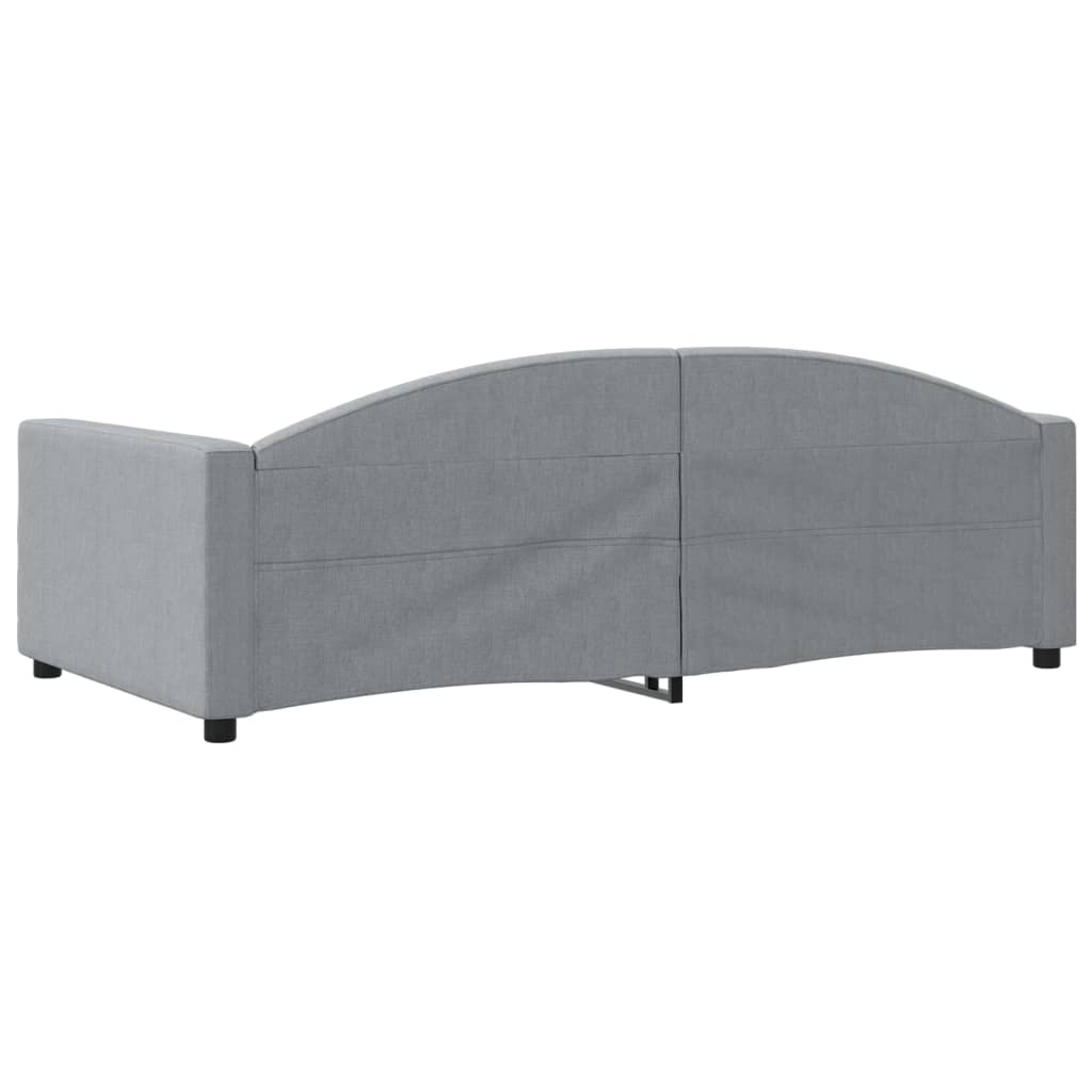 Lit de jour gris clair 100x190 cm tissu - XIOS