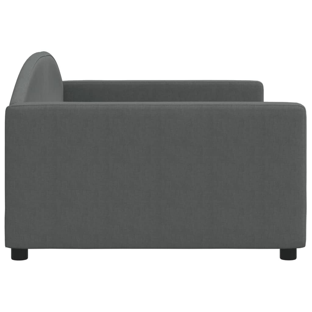Lit de jour gris foncé 100x190 cm tissu - XIOS