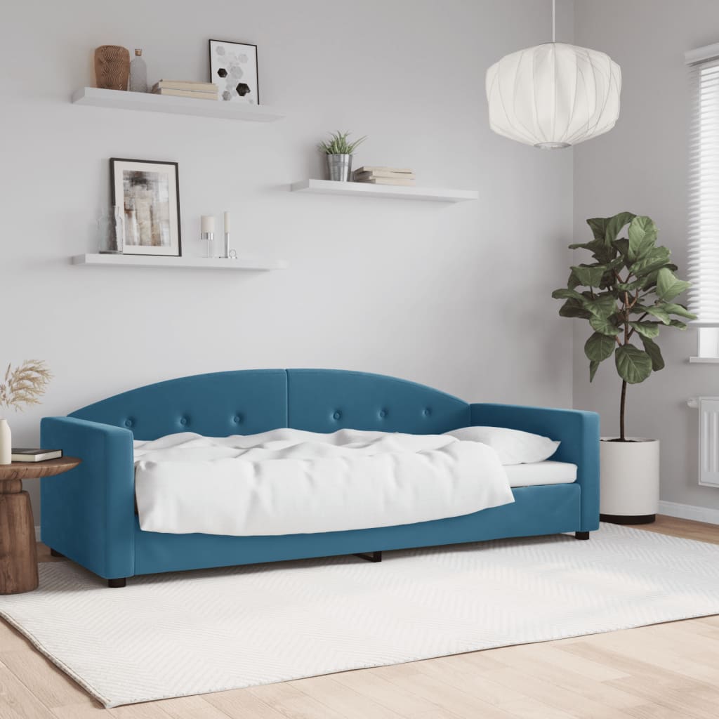 Lit de repos sans matelas bleu 80x200 cm velours - XIOS