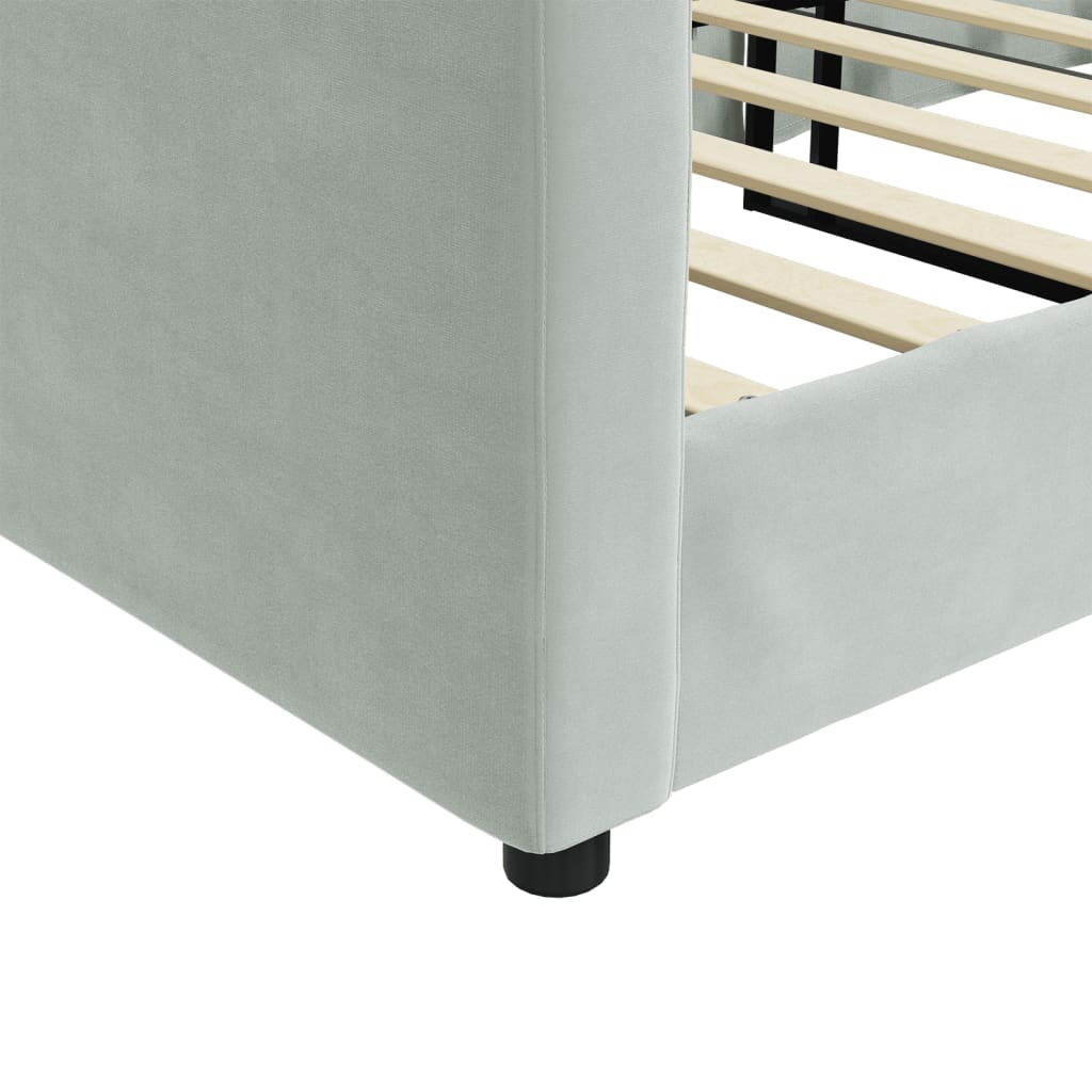Lit de repos sans matelas gris clair 80x200 cm velours - XIOS
