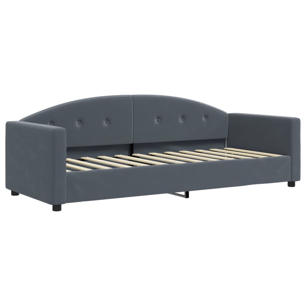 Lit de repos gris foncé 80x200 cm velours - XIOS
