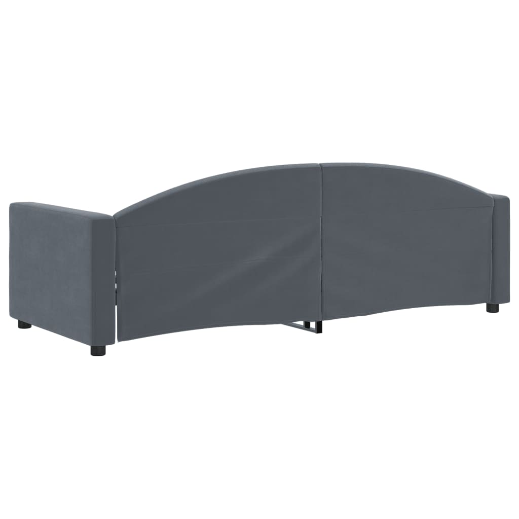 Lit de repos gris foncé 80x200 cm velours - XIOS