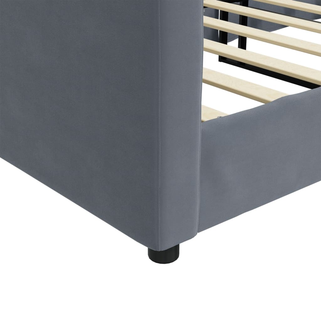 Lit de repos gris foncé 80x200 cm velours - XIOS