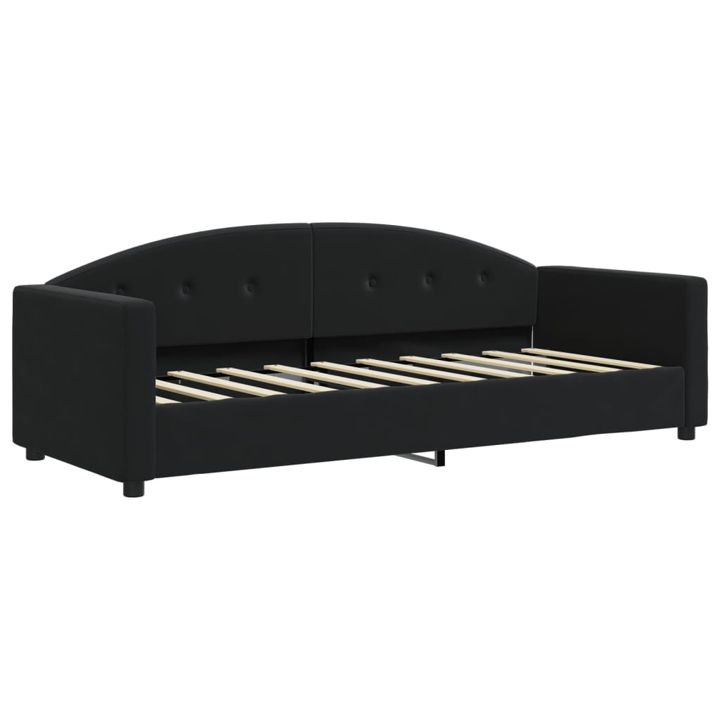 Lit de repos sans matelas noir 80x200 cm velours - XIOS