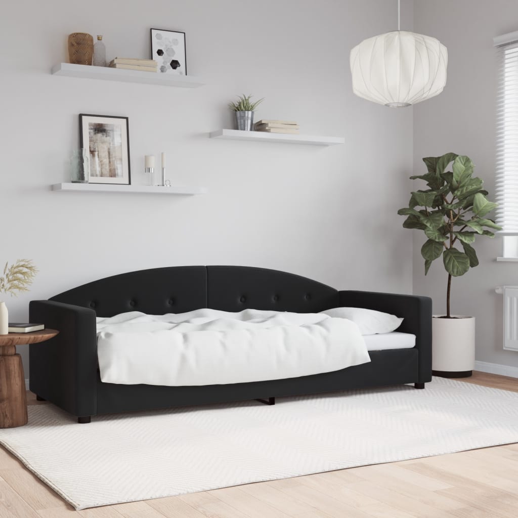 Lit de repos sans matelas noir 80x200 cm velours - XIOS