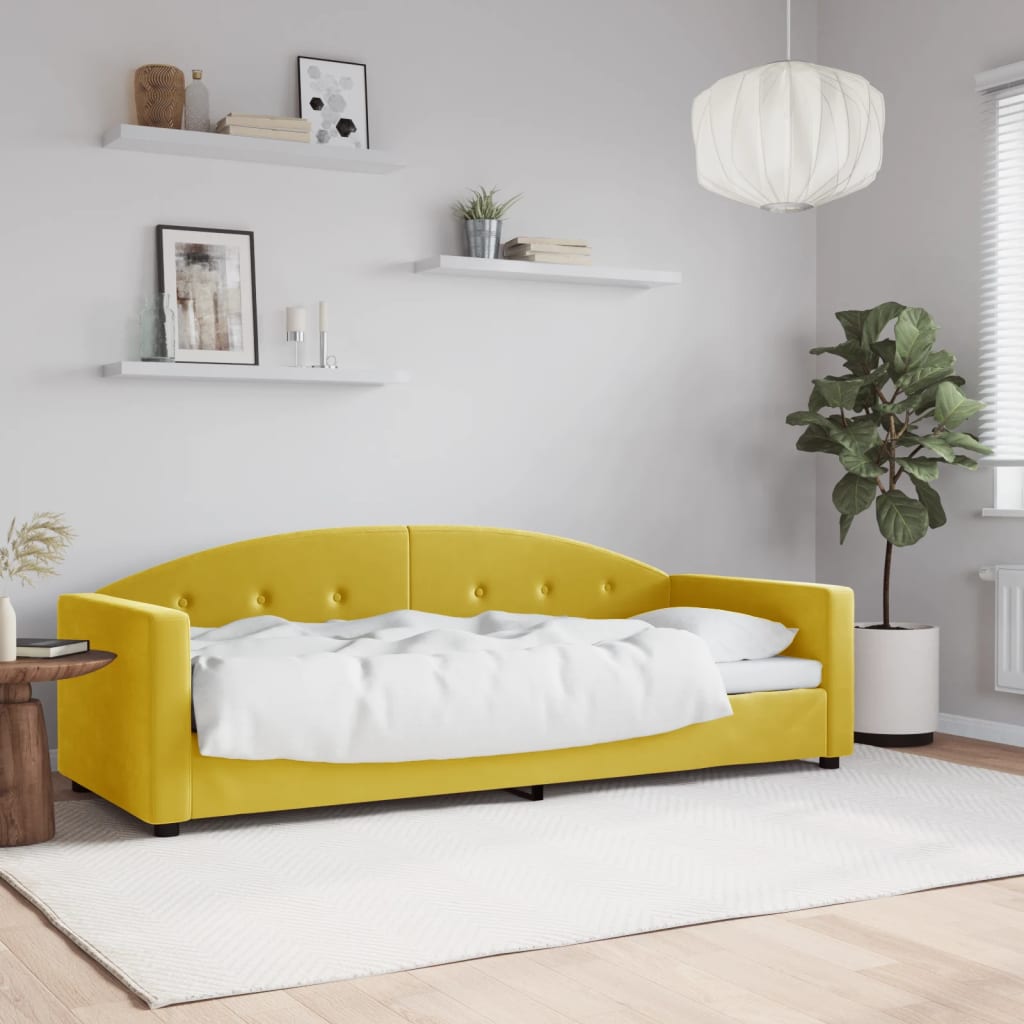 Lit de repos sans matelas jaune 80x200 cm velours - XIOS