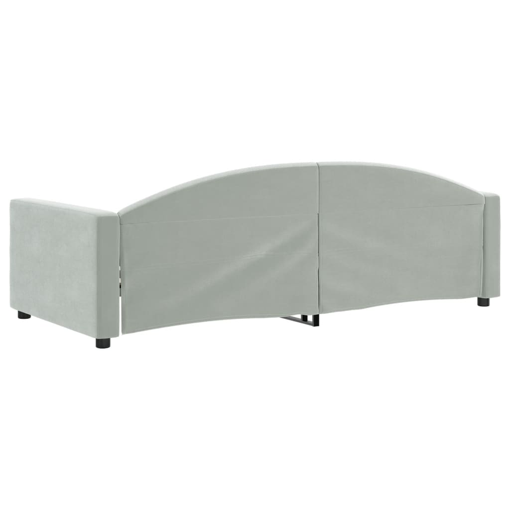Lit de repos sans matelas gris clair 90x200 cm velours - XIOS