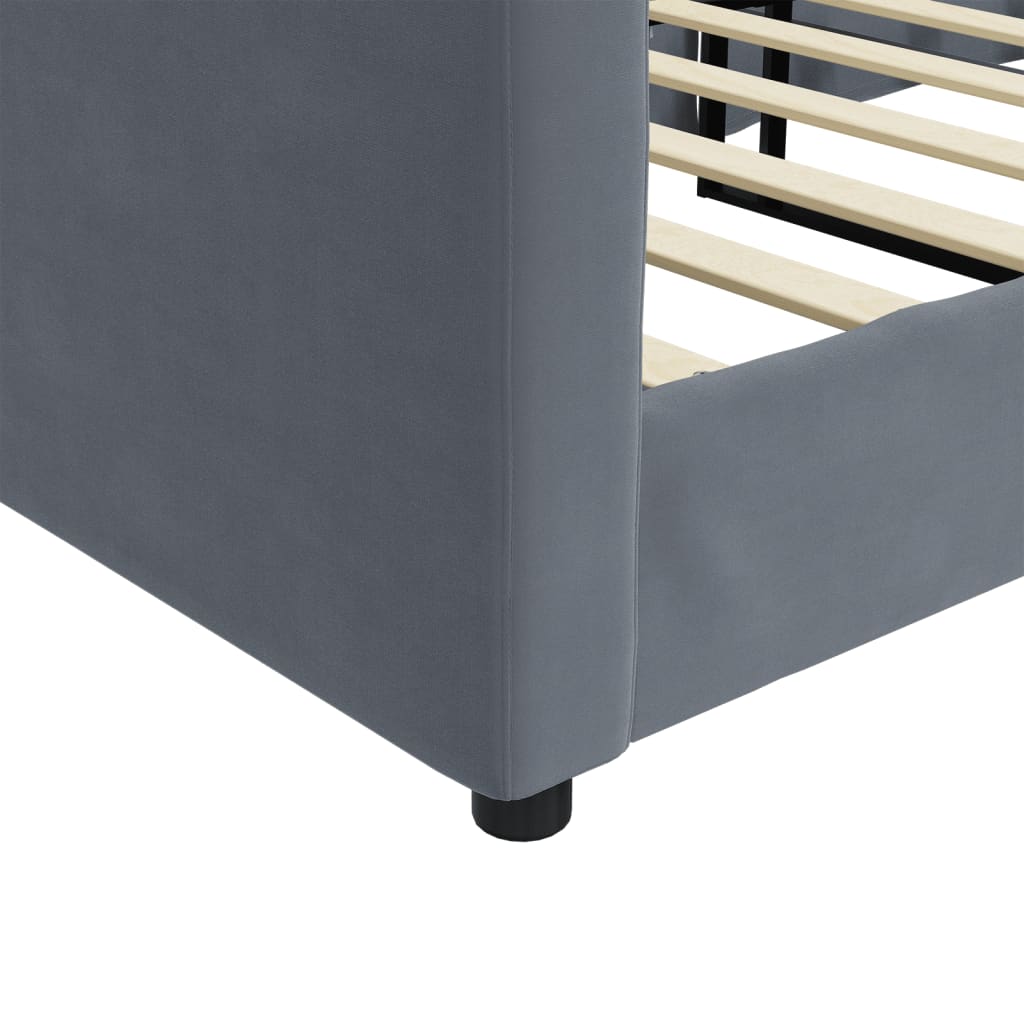 Lit de repos sans matelas gris foncé 90x200 cm velours - XIOS