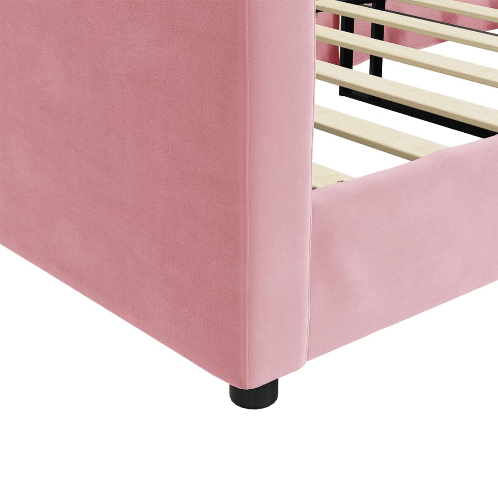 Lit de repos sans matelas rose 90x200 cm velours - XIOS