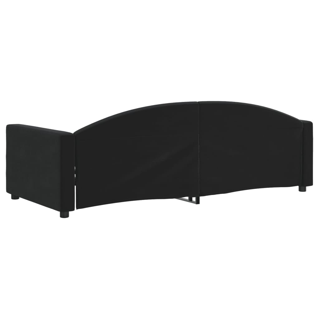Lit de repos sans matelas noir 90x200 cm velours - XIOS