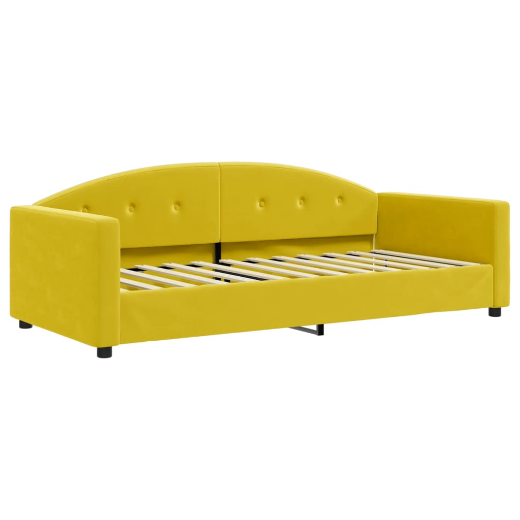Lit de repos sans matelas jaune 90x200 cm velours - XIOS