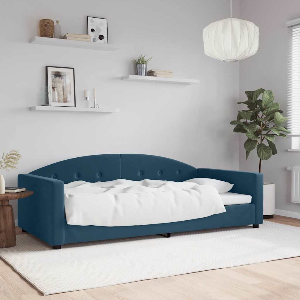 Lit de repos sans matelas bleu 100x200 cm velours - XIOS